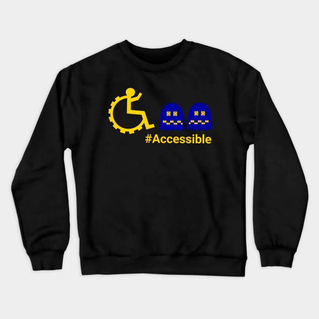 Accessible pacman Crewneck Sweatshirt by #Accessible